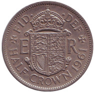 Монета 1/2 кроны. 1961 год, Великобритания. Монета 1/2 кроны. 1961 год, Великобритания.
