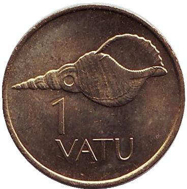 Монета 1 вату, 1983 год, Вануату. Ракушка.