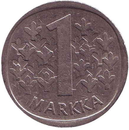 Монета 1 марка. 1971 год, Финляндия.