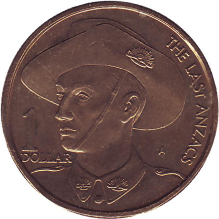 Монета 1 доллар. 1999 год (А), Австралия. Последний из АНЗАК.