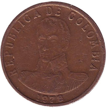 Монета 2 песо. 1978 год, Колумбия.