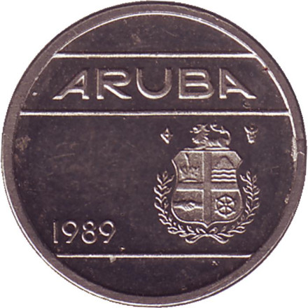 Монета 5 центов. 1989 год, Аруба. Из обращения.