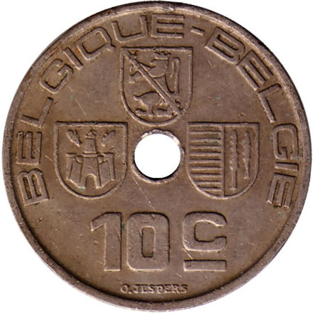 Монета 10 сантимов. 1939 год, Бельгия. (Belgique-Belgie) 