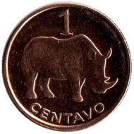 Монета 1 сентаво, 2006 год, Мозамбик. Носорог. Монета 1 сентаво, 2006 год, Мозамбик. Носорог.