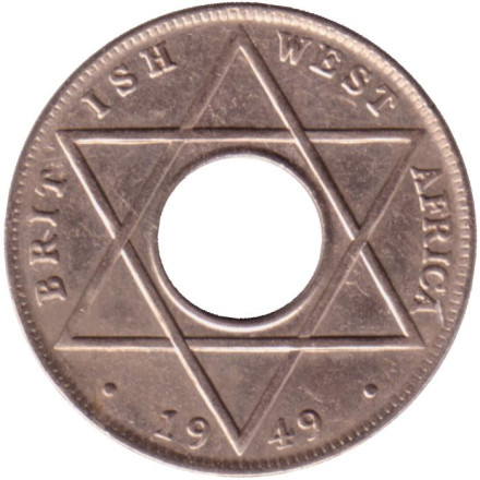 Монета 1/10 пенни. 1949 год, Британская Западная Африка. (Отметка монетного двора: "H").