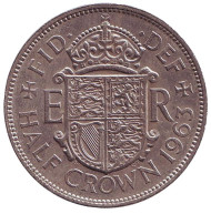 Монета 1/2 кроны. 1963 год, Великобритания. Монета 1/2 кроны. 1963 год, Великобритания.