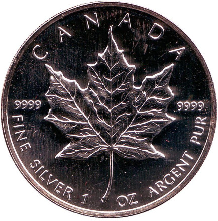 Монета 5 долларов. 2001 год, Канада. Кленовый лист.