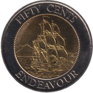 Монета 50 центов, 1994 год, Новая Зеландия. Парусник "Endeavour". Юбилейная. Монета 50 центов, 1994 год, Новая Зеландия. Парусник "Endeavour". Юбилейная.