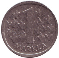 Монета 1 марка. 1974 год, Финляндия.