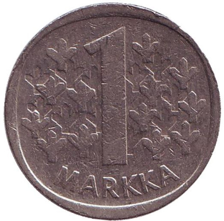 Монета 1 марка. 1974 год, Финляндия.