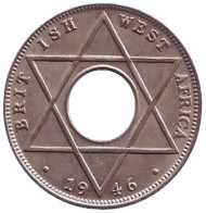 Монета 1/10 пенни. 1946 год, Британская Западная Африка. (H). Монета 1/10 пенни. 1946 год, Британская Западная Африка. (H).