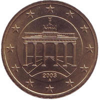 Монета 50 центов. 2003 год (А), Германия.