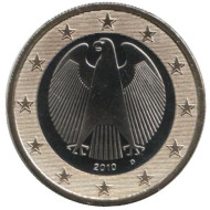 Монета 1 евро. 2010 год (D), Германия. Монета 1 евро. 2010 год (D), Германия.