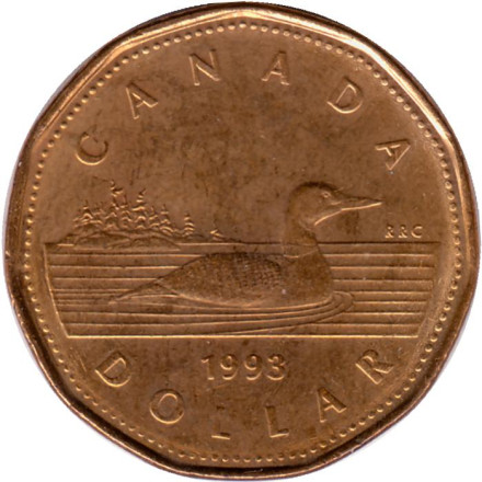 Монета 1 доллар. 1993 год, Канада. Утка.