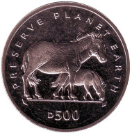 Монета 500 динаров. 1995 год, Босния и Герцеговина. Лошадь Пржевальского. Серия "Сохраним планету Земля". Монета 500 динаров. 1995 год, Босния и Герцеговина. Лошадь Пржевальского. Серия "Сохраним планету Земля".
