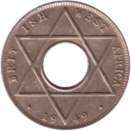 Монета 1/10 пенни. 1949 год, Британская Западная Африка. (Отметка монетного двора: "KN").