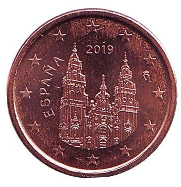 Монета 1 цент. 2019 год, Испания.