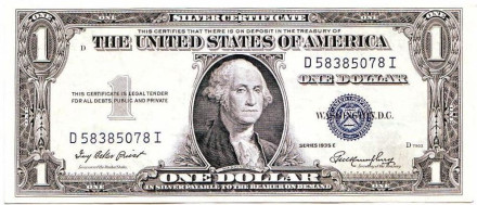 Банкнота 1 доллар. 1935 год, США. (Серия "E")