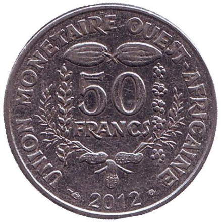 Монета 50 франков. 2012 год, Западные Африканские штаты.