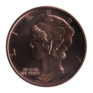 Меркурий. Монетовидный жетон. Унция меди 999. США. Меркурий. Монетовидный жетон. Унция меди 999. США.