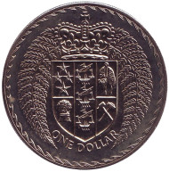 Монета 1 доллар. 1979 год, Новая Зеландия. Введение десятичной денежной системы. Монета 1 доллар. 1979 год, Новая Зеландия. Введение десятичной денежной системы.