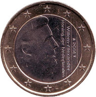 Монета 1 евро. 2014 год, Нидерланды.