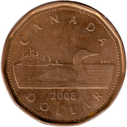 Монета 1 доллар. 2008 год, Канада. Утка.