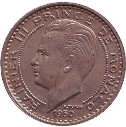 Монета 100 франков. 1950 год, Монако. Всадник. Монета 100 франков. 1950 год, Монако. Всадник.