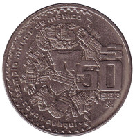 Монета 50 песо. 1983 год, Мексика.