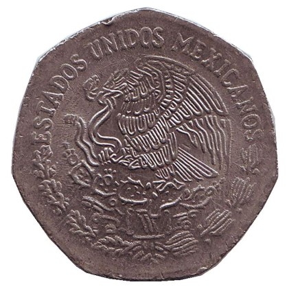 Монета 10 песо. 1982 год, Мексика. Мигель Идальго. Монета 10 песо. 1982 год, Мексика. Мигель Идальго.