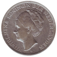 Монета 2,5 гульдена. 1937 год, Нидерланды. 