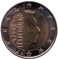 Монета 2 евро. 2008 год, Люксембург.