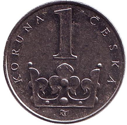 Монета 1 крона. 1993 год, Чехия.