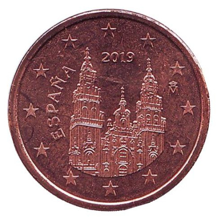 Монета 5 центов. 2019 год, Испания.