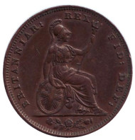 Монета 1 фартинг. 1834 год, Великобритания. Монета 1 фартинг. 1834 год, Великобритания.