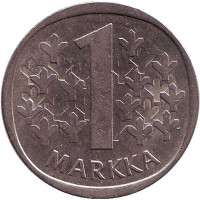Монета 1 марка. 1985 год, Финляндия.