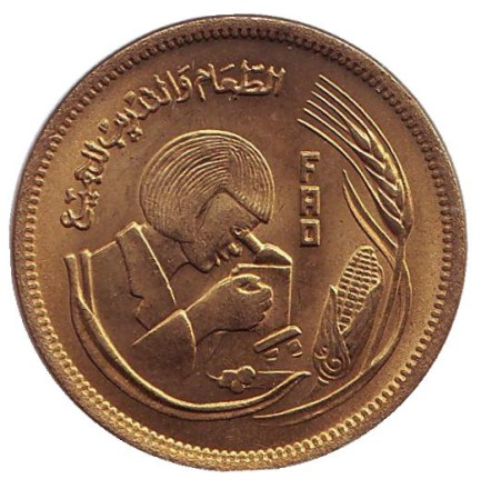 Монета 10 мильемов. 1978 год, Египет. ФАО.