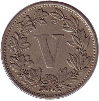 Монета 5 сентаво. 1882 год, Мексика.