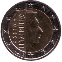 Монета 2 евро. 2010 год, Люксембург.