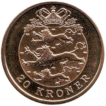 Монета 20 крон. 2003 год, Дания. BU.
