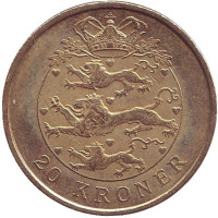 Монета 20 крон. 2006 год, Дания.
