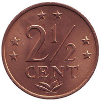 Монета 2,5 цента. 1978 год, Нидерландские Антильские острова. UNC.