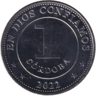 Монета 1 кордоба. 2022 год, Никарагуа. Горы-вулканы. Монета 1 кордоба. 2022 год, Никарагуа. Горы-вулканы.