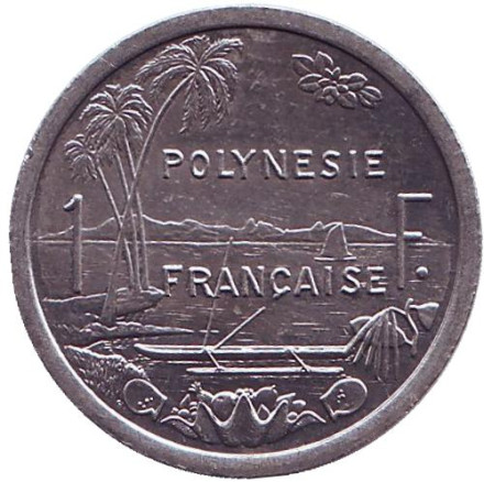 Монета 1 франк. 1999 год, Французская Полинезия. UNC.