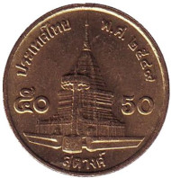 Монета 50 сатангов. 2006 год, Таиланд. Буддийский храм. Монета 50 сатангов. 2006 год, Таиланд. Буддийский храм.