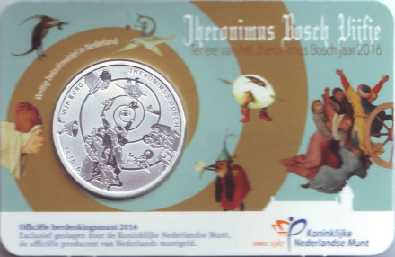 Монета 5 евро. 2016 год, Нидерланды. 500 лет со дня смерти Иеронима Босха.