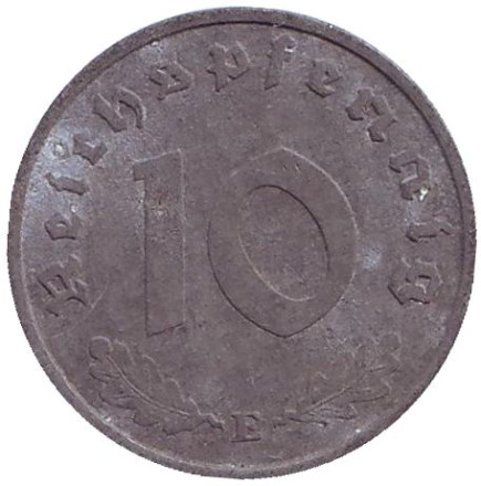 Монета 10 рейхспфеннигов. 1941 год (E), Третий Рейх.