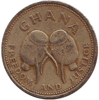 Африканские барабаны. Монета 500 седи. 1996 год, Гана. 