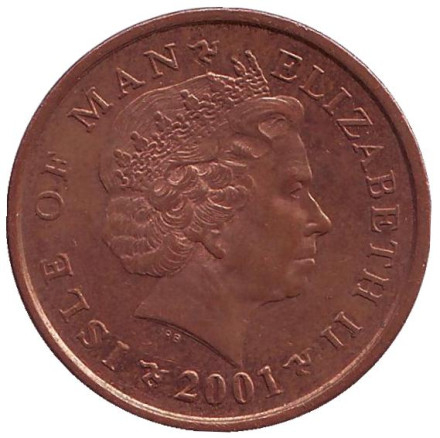 Монета 2 пенса, 2001 год (AC), Остров Мэн. Парусник. Монета 2 пенса, 2001 год (AC), Остров Мэн. Парусник.