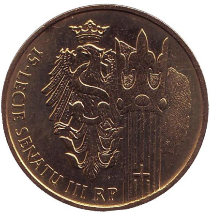 Монета 2 злотых, 2004 год, Польша. 15-летие Сената Польши.